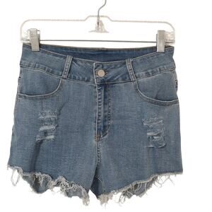 Women's Denim Shorts Medium Distressed Frayed Hem